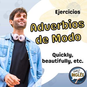 Chico con camisa azul muy emocionada por aprender inglés, ejercicios de just, still y yet, aprender inglés, mejorar inglés, estudiar inglés, práctica de inglés, inglés intermedio, inglés para hispanohablantes.